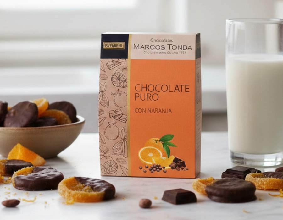 Sinaasappel omhuld met pure chocolade