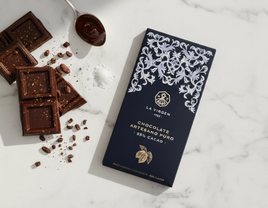 Ambachtelijke pure chocolade - 95% cacao.