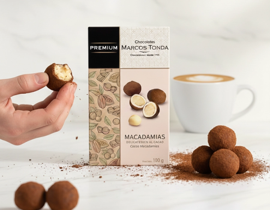 Delicatesse macadamianoten met cacao
